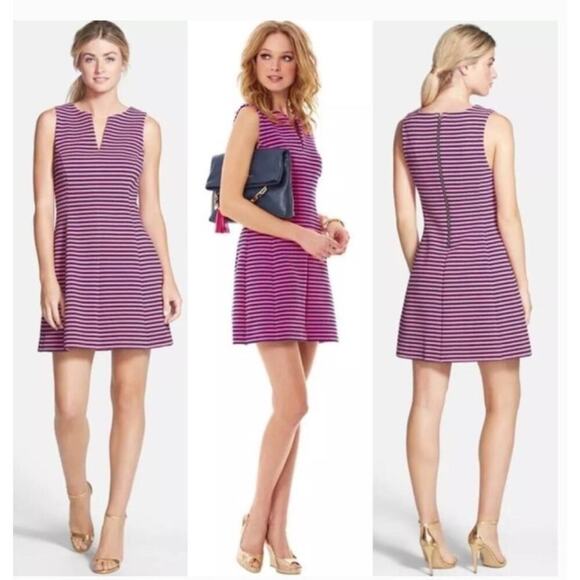 Lilly Pulitzer Dresses & Skirts - Lilly Pulitzer Brielle Hotty Pink & Ottoman Stripe Dress, S